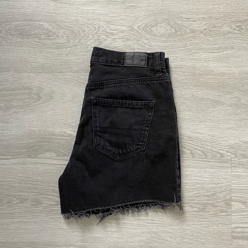 American Eagle Black Mom Denim Shorts